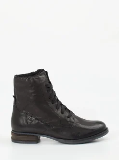 Josef Seibel – Schnürstiefelette aus Leder Schwarz