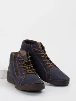 Josef Seibel – Schnürstiefelette aus Nubukleder Blau