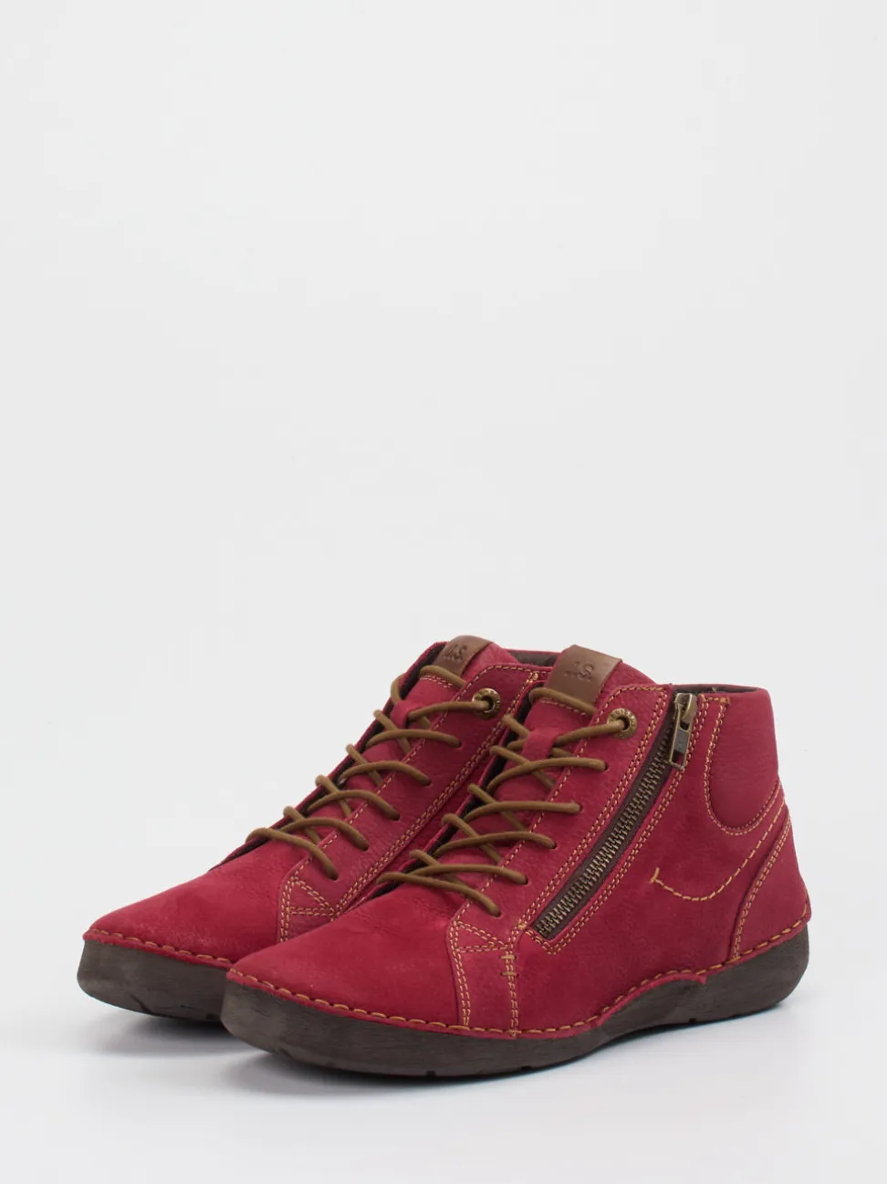 Josef Seibel – Schnürstiefelette aus Nubukleder weinrot