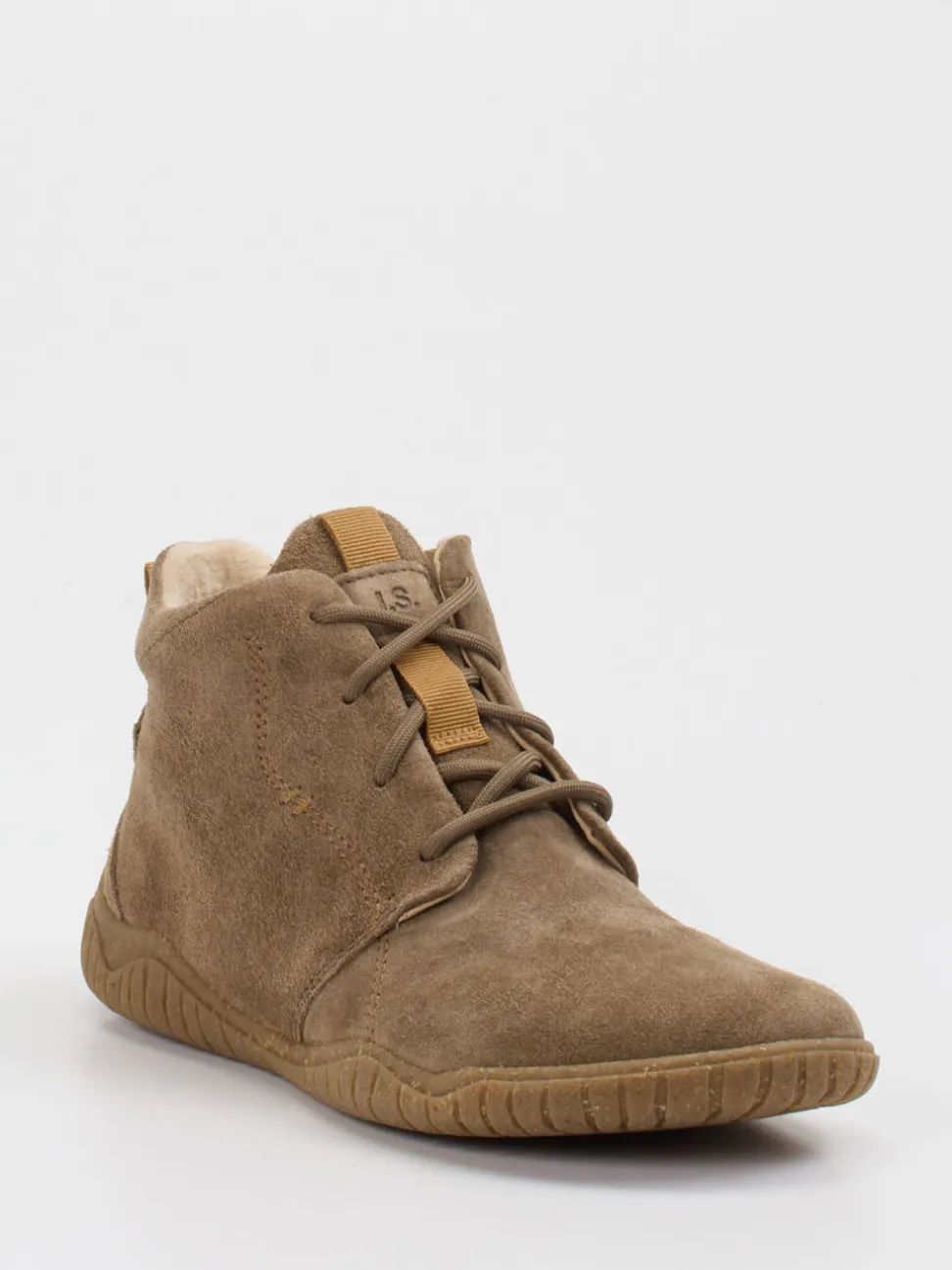 Josef Seibel – Schnürstiefelette aus Veloursleder taupe
