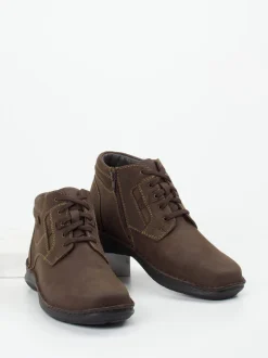 Josef Seibel – Schnürstiefeletten aus Nubukleder braun