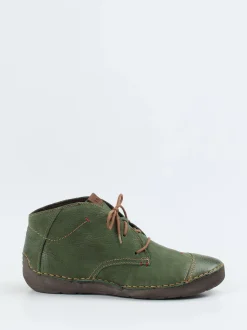 Josef Seibel – Schnürstiefelette aus Nubukleder grün
