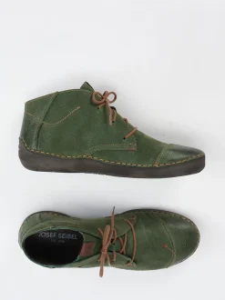 Josef Seibel – Schnürstiefelette aus Nubukleder grün