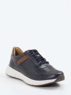 Josef Seibel – Sneaker aus Leder und Mesh dunkelblau