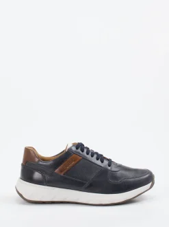 Josef Seibel – Sneaker aus Leder und Mesh dunkelblau