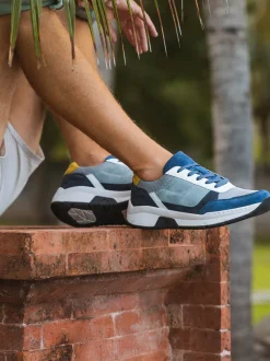 Josef Seibel – Sneaker aus Veloursleder und Mesh