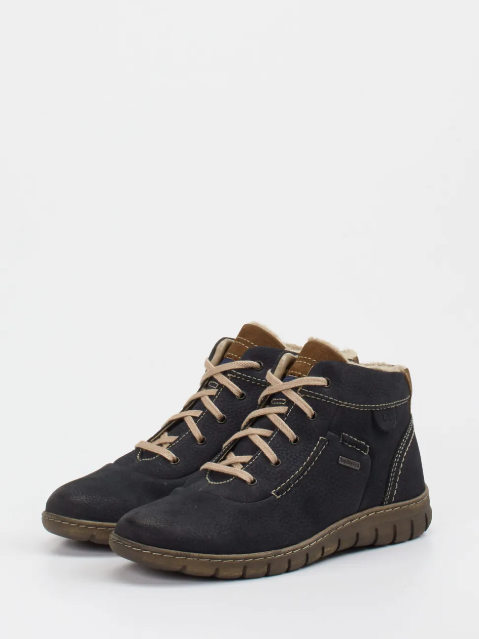 Josef Seibel – Stiefelette aus Velourslederimitat schwarzgrau