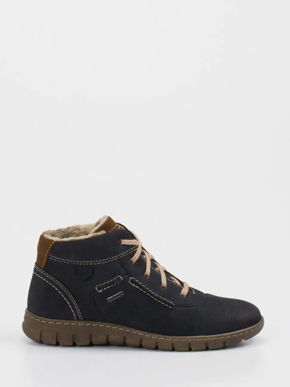 Josef Seibel – Stiefelette aus Velourslederimitat schwarzgrau