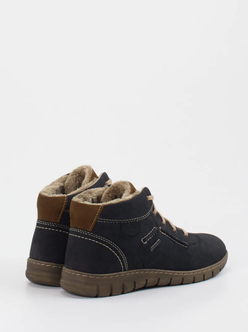 Josef Seibel – Stiefelette aus Velourslederimitat schwarzgrau