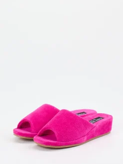 Josef Seibel Relax – Pantolette aus Velourstextil pink