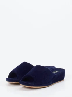 Josef Seibel Relax – Pantolette aus flauschigem Textil Dunkelblau