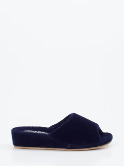 Josef Seibel Relax – Pantolette aus flauschigem Textil Dunkelblau