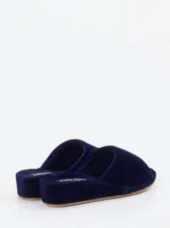 Josef Seibel Relax – Pantolette aus flauschigem Textil Dunkelblau