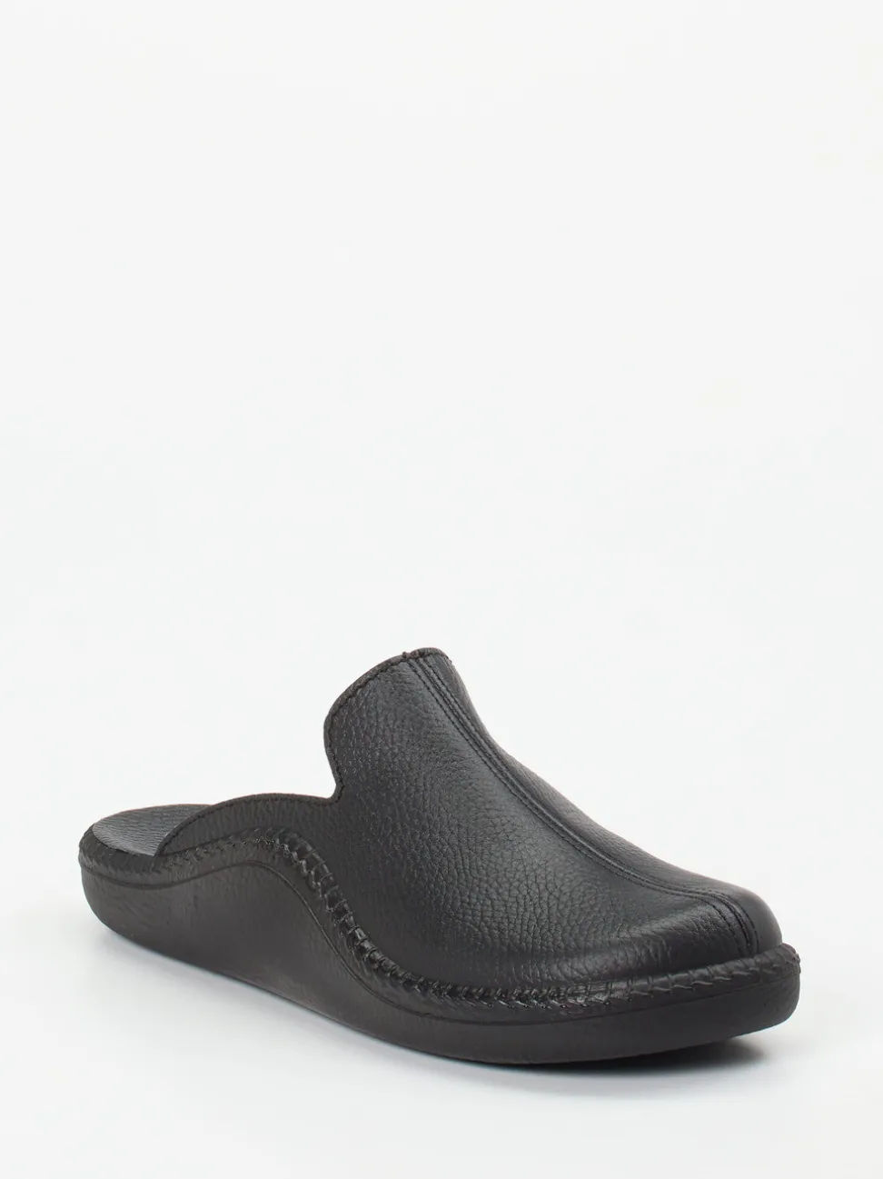 Josef Seibel Relax – Pantoffeln aus Kalbleder schwarz