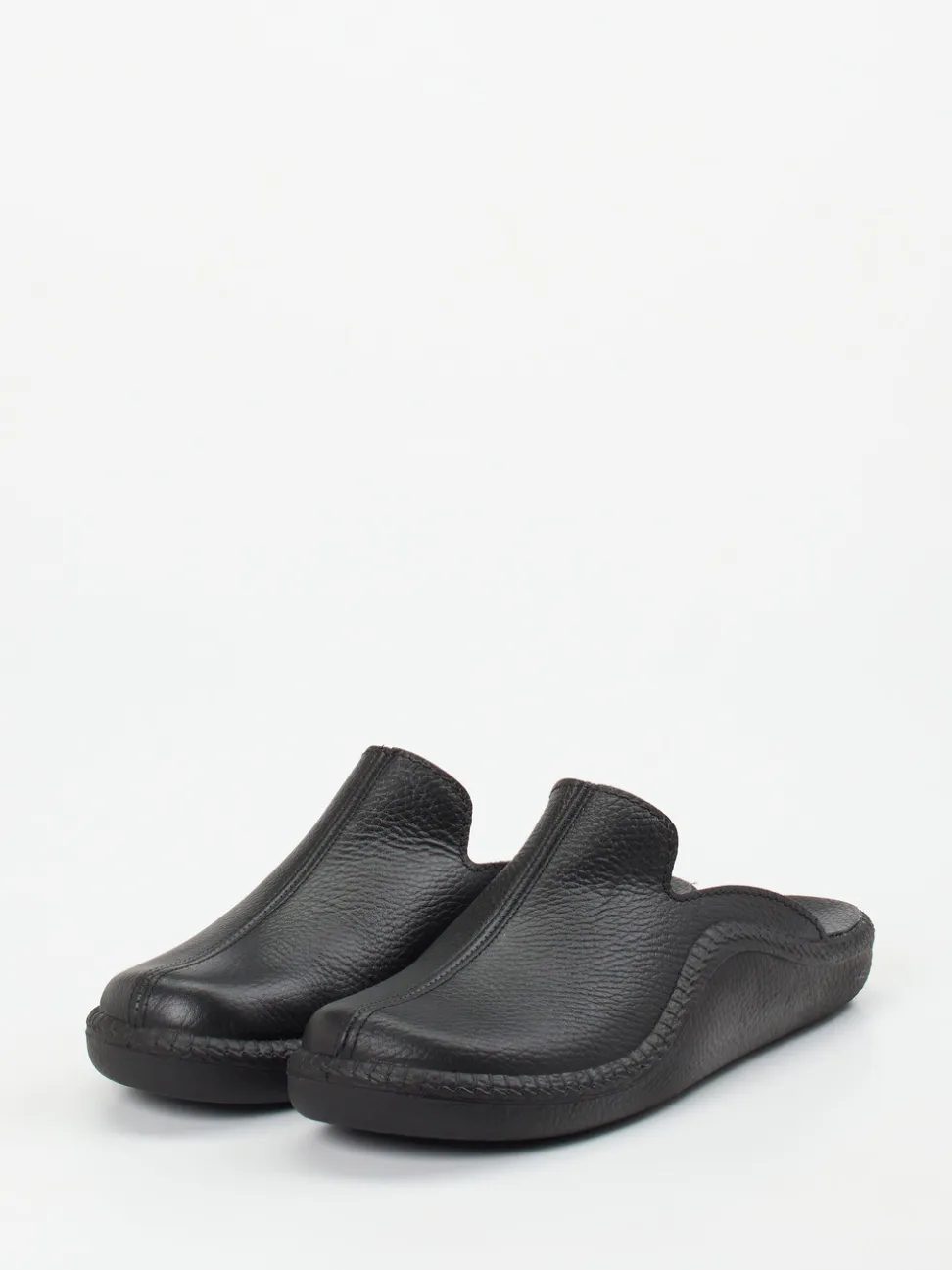 Josef Seibel Relax – Pantoffeln aus Kalbleder schwarz