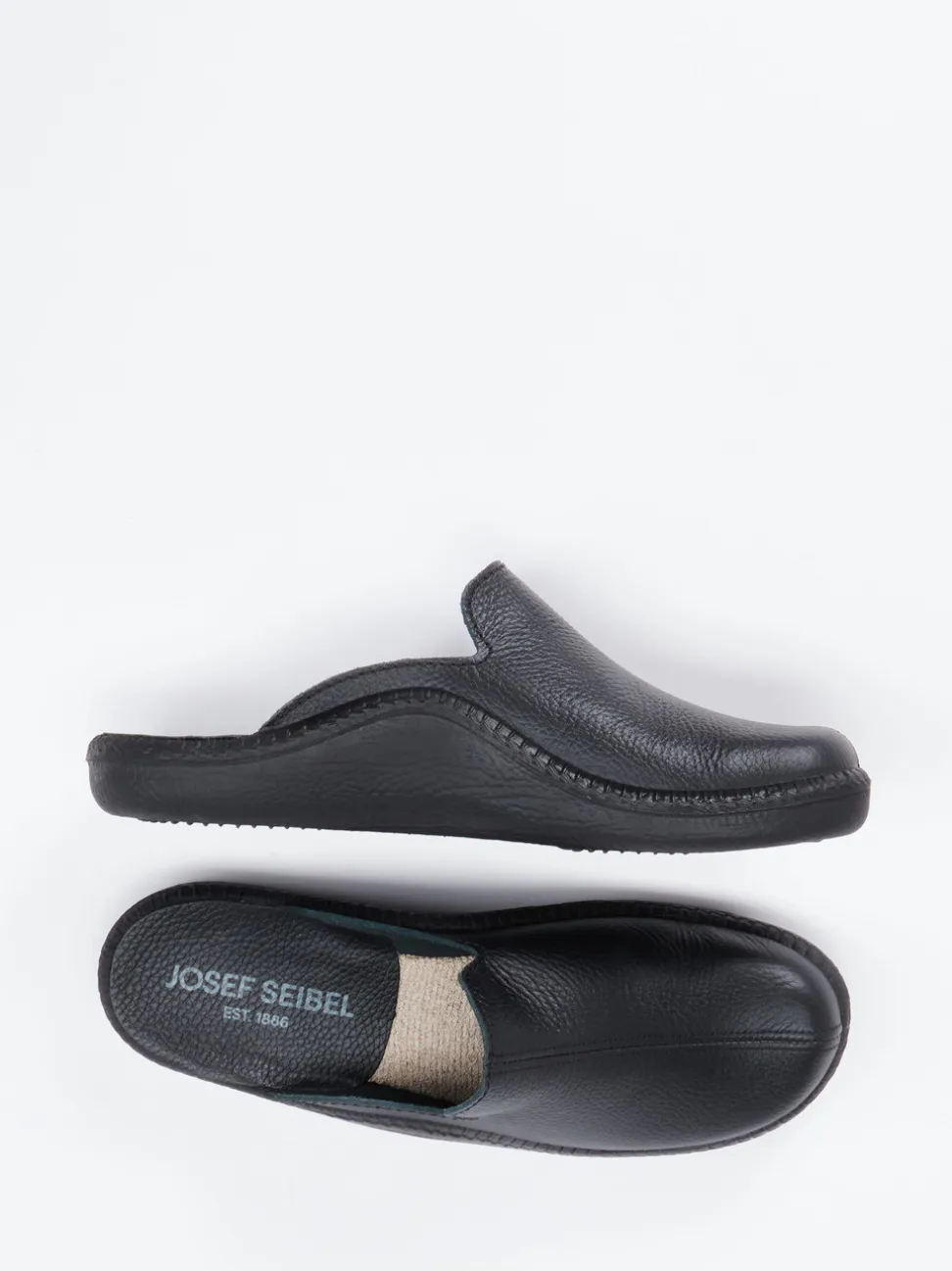 Josef Seibel Relax – Pantoffeln aus Kalbleder schwarz