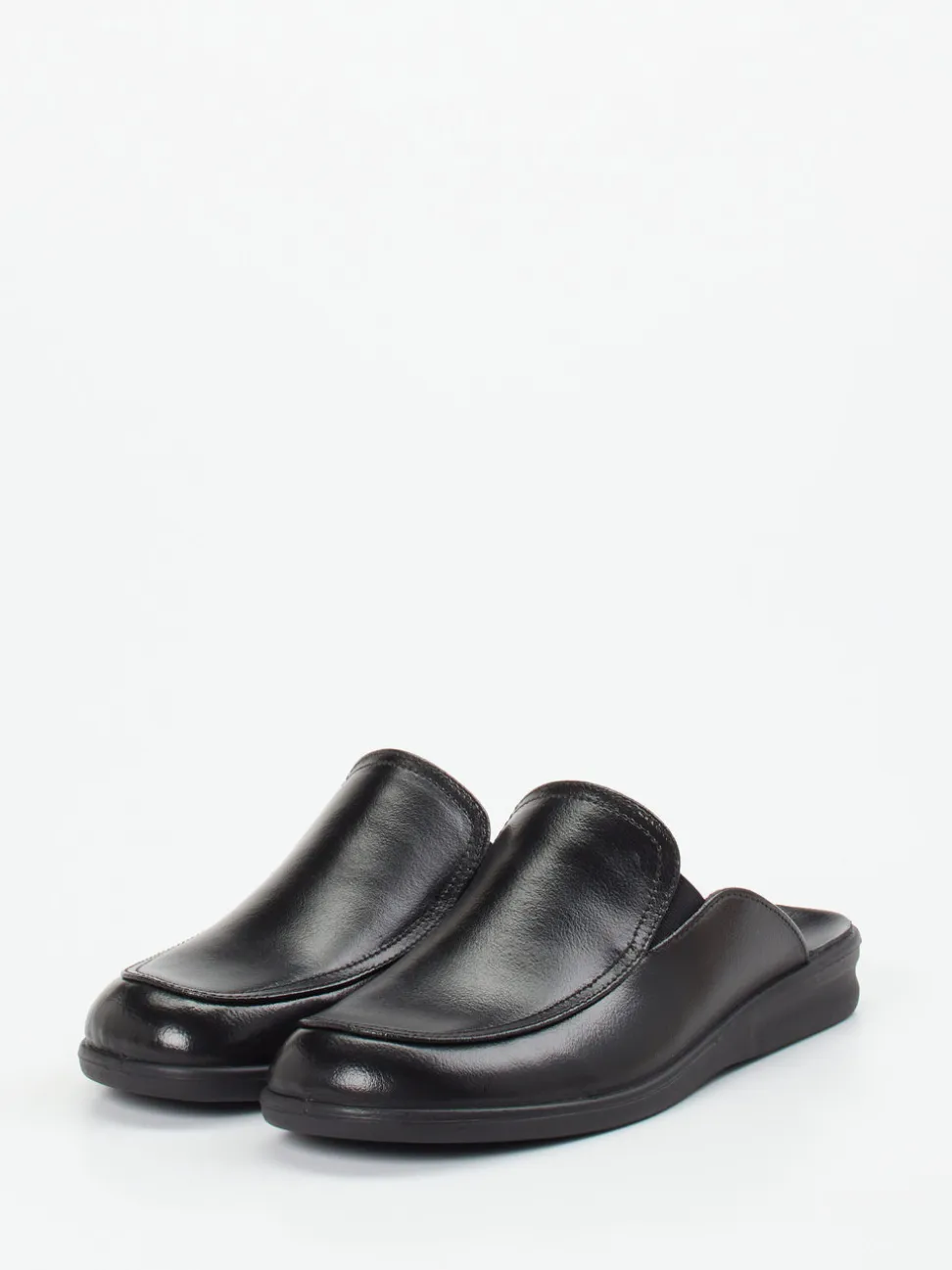 Josef Seibel Relax – Pantoffeln aus Kalbleder schwarz