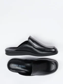 Josef Seibel Relax – Pantoffeln aus Kalbleder schwarz