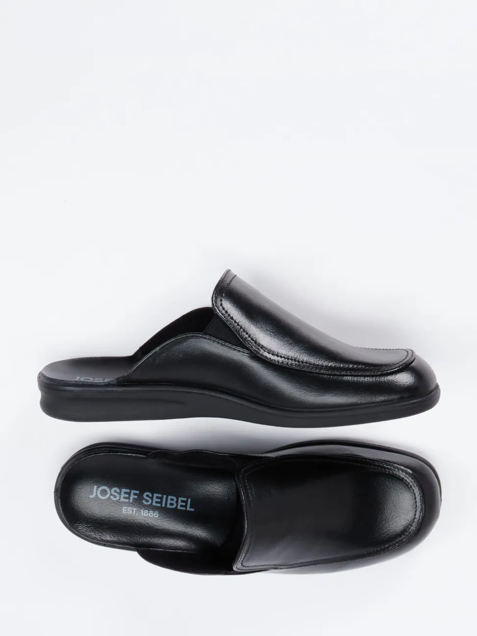 Josef Seibel Relax – Pantoffeln aus Kalbleder schwarz