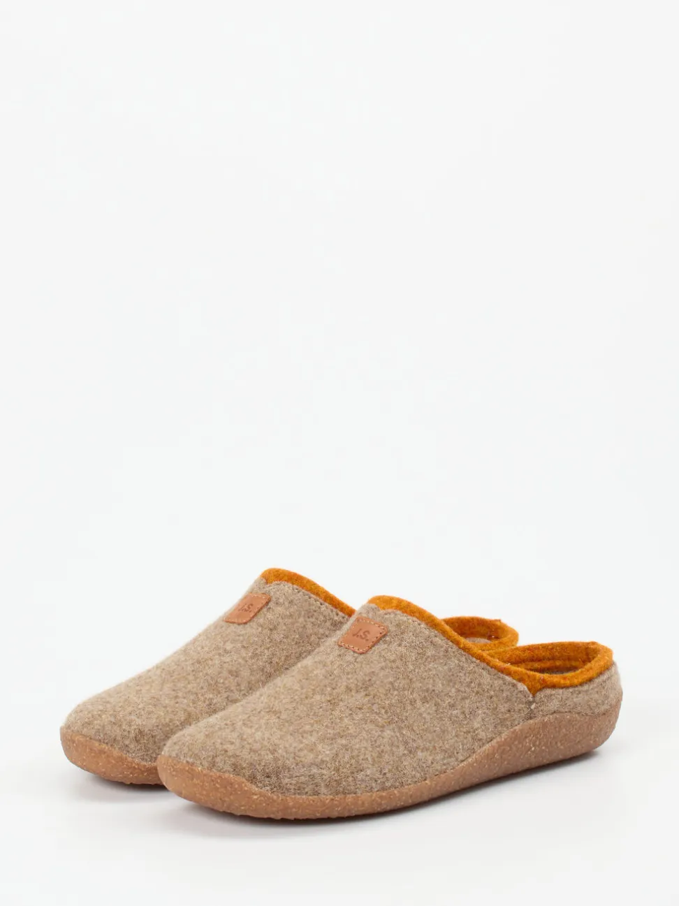 Josef Seibel Relax – Pantoffeln aus Filz in Beigebraun