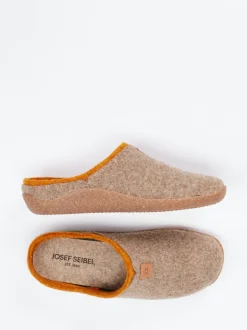 Josef Seibel Relax – Pantoffeln aus Filz in Beigebraun
