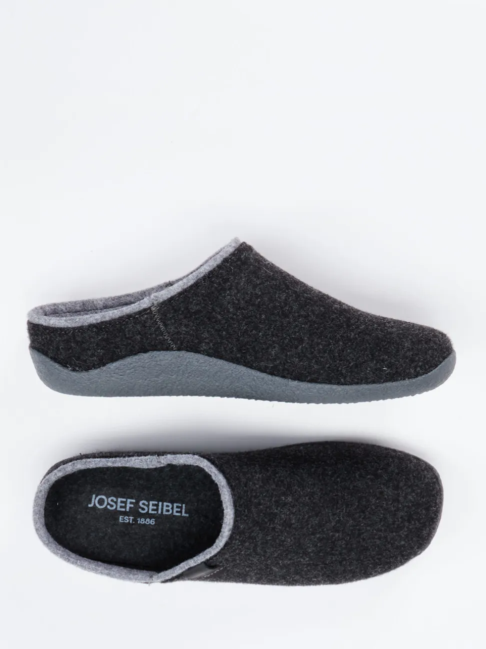 Josef Seibel Relax – Pantoffeln aus Filz in Anthrazit