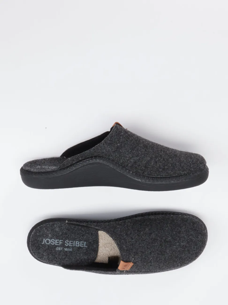 Josef Seibel Relax – Pantoffeln aus Filz Anthrazit