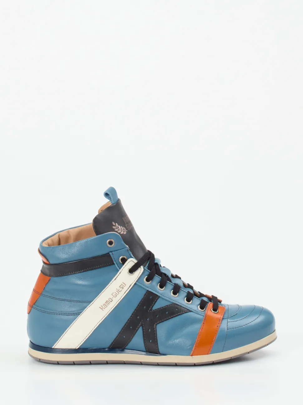 Kamo Gutsu – High-Top Sneaker aus Kalbleder Petrol