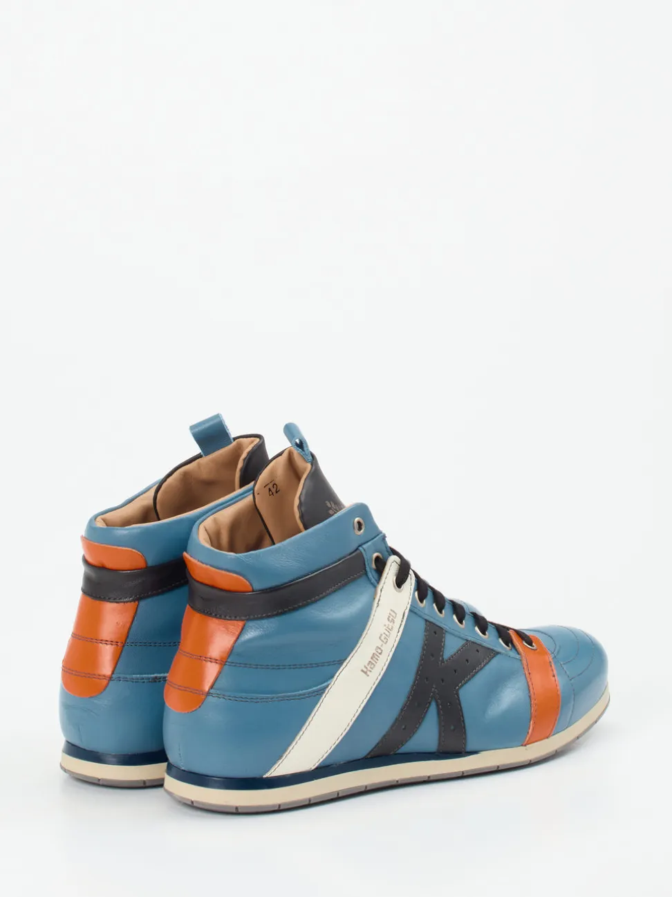 Kamo Gutsu – High-Top Sneaker aus Kalbleder Petrol