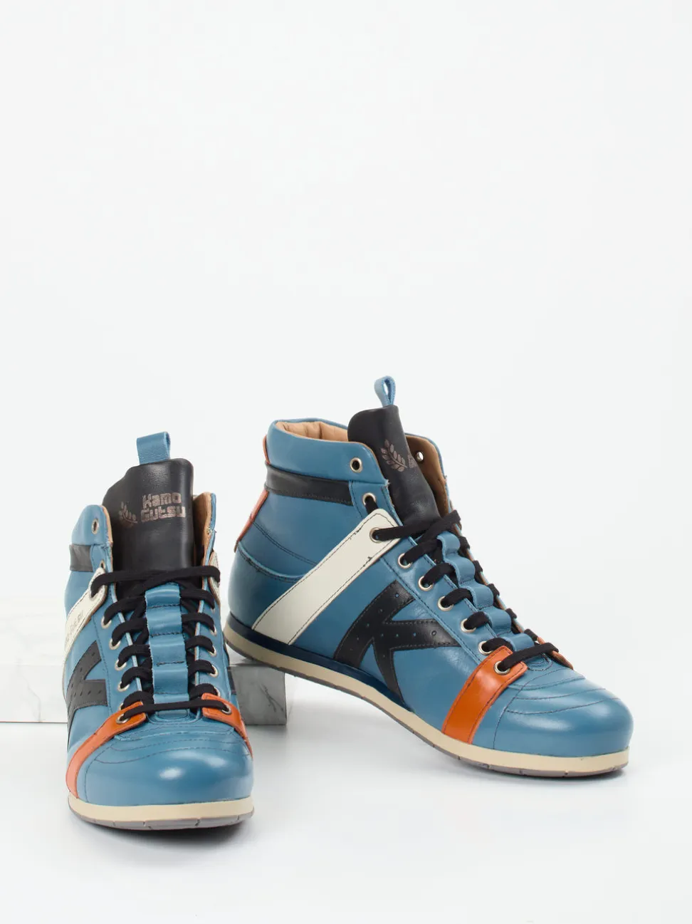 Kamo Gutsu – High-Top Sneaker aus Kalbleder Petrol