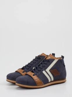 Kamo Gutsu – Mid-Top Sneaker aus Kalbleder und Canvas