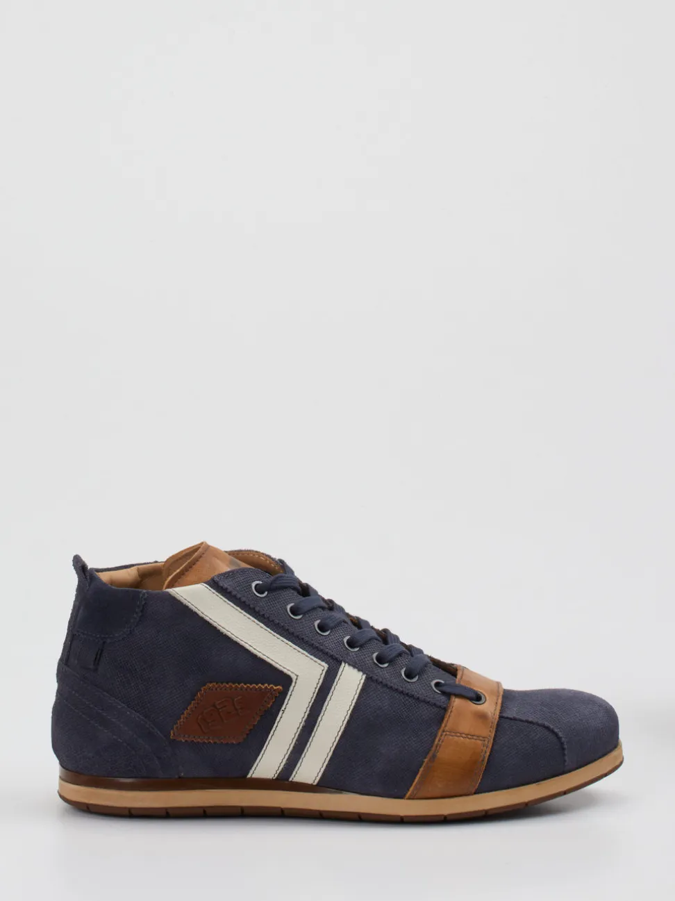 Kamo Gutsu – Mid-Top Sneaker aus Kalbleder und Canvas