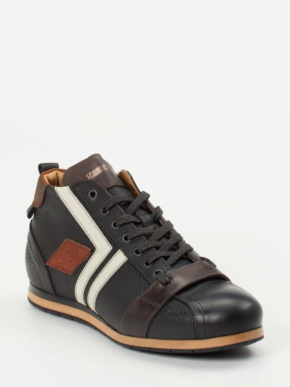 Kamo Gutsu – Mid-Top-Sneaker aus Kalbleder schwarz