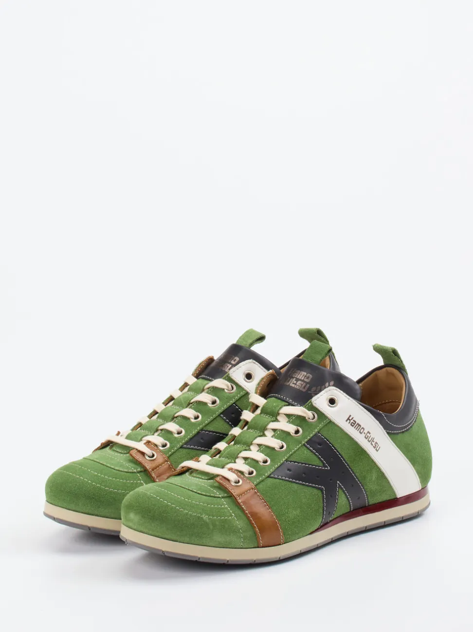Kamo Gutsu – Retro-Sneaker aus Veloursleder grün