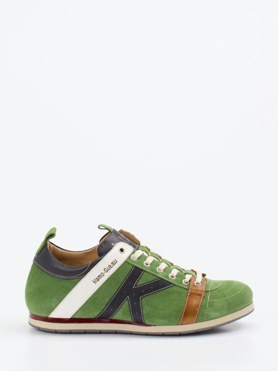 Kamo Gutsu – Retro-Sneaker aus Veloursleder grün