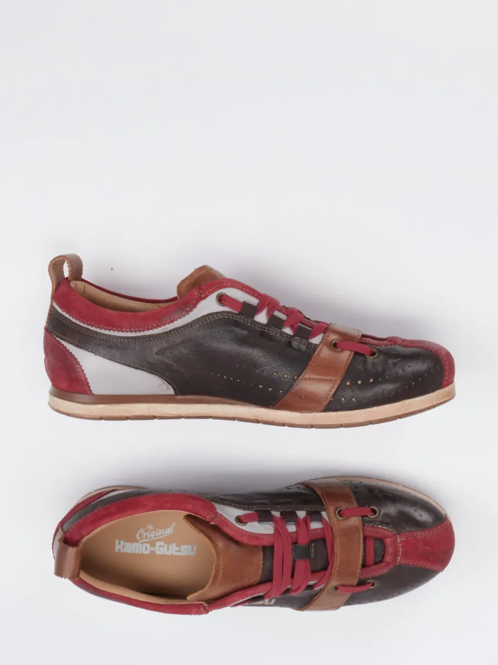 Kamo Gutsu – Retro-Sneaker aus Kalbleder Dunkelbraun