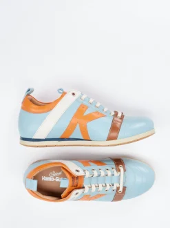 Kamo Gutsu – Sneaker aus Glattleder Hellblau