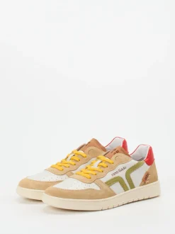Kamo Gutsu – Sneaker aus Kalbleder Beige-Rot