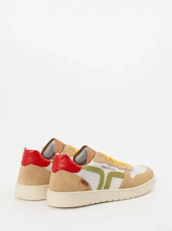 Kamo Gutsu – Sneaker aus Kalbleder Beige-Rot