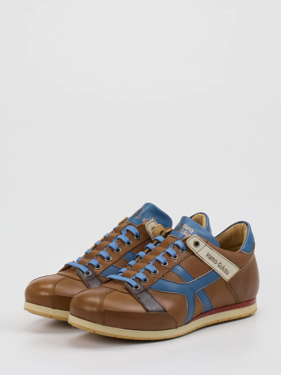 Kamo Gutsu – Sneaker aus Kalbleder cognacbraun