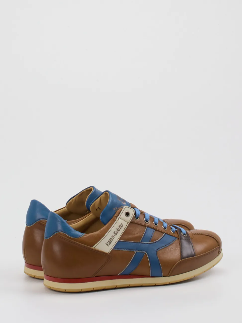 Kamo Gutsu – Sneaker aus Kalbleder cognacbraun