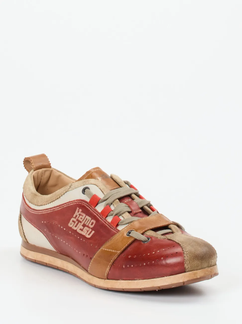 Kamo Gutsu – Sneaker aus Kalbleder Rotbraun