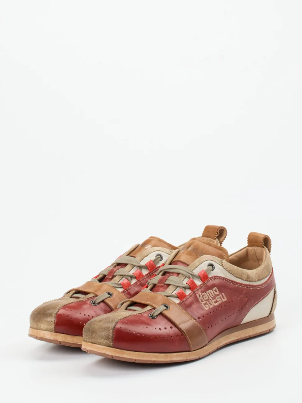 Kamo Gutsu – Sneaker aus Kalbleder Rotbraun