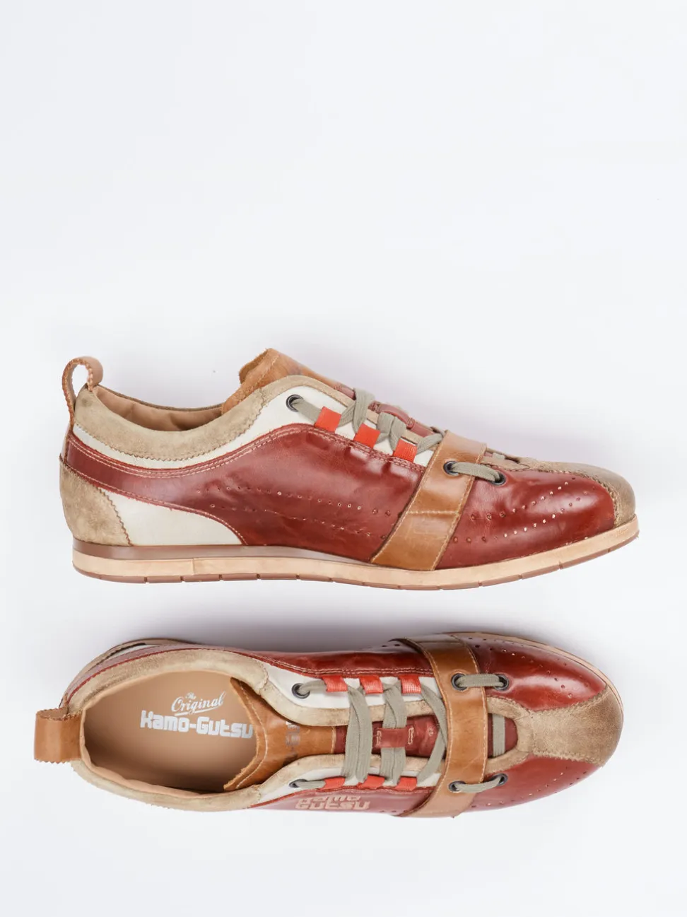 Kamo Gutsu – Sneaker aus Kalbleder Rotbraun