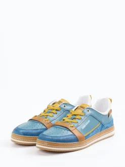 Kamo Gutsu – Sneaker aus Leder in Petrolblau