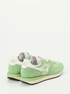 Kangaroos – Retro-Sneaker aus Veloursleder Pistaziengrün