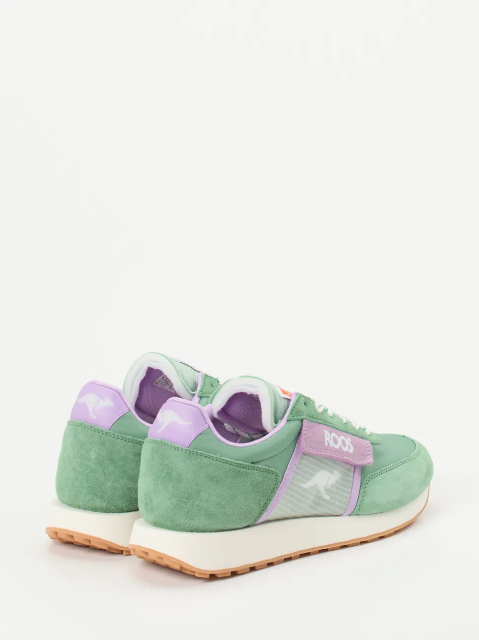 Kangaroos – Retro-Sneaker aus Textil und Veloursleder mintgrün