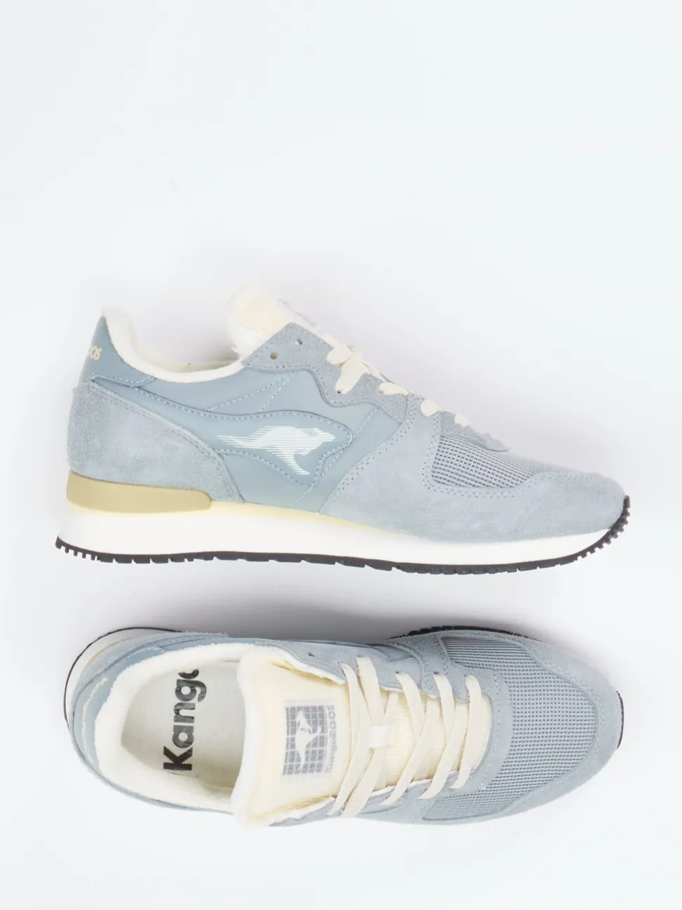 Kangaroos – Retro-Sneaker aus Mesh und Veloursleder blaugrau