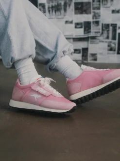 Kangaroos – Sneaker aus Textil und Veloursleder rosa