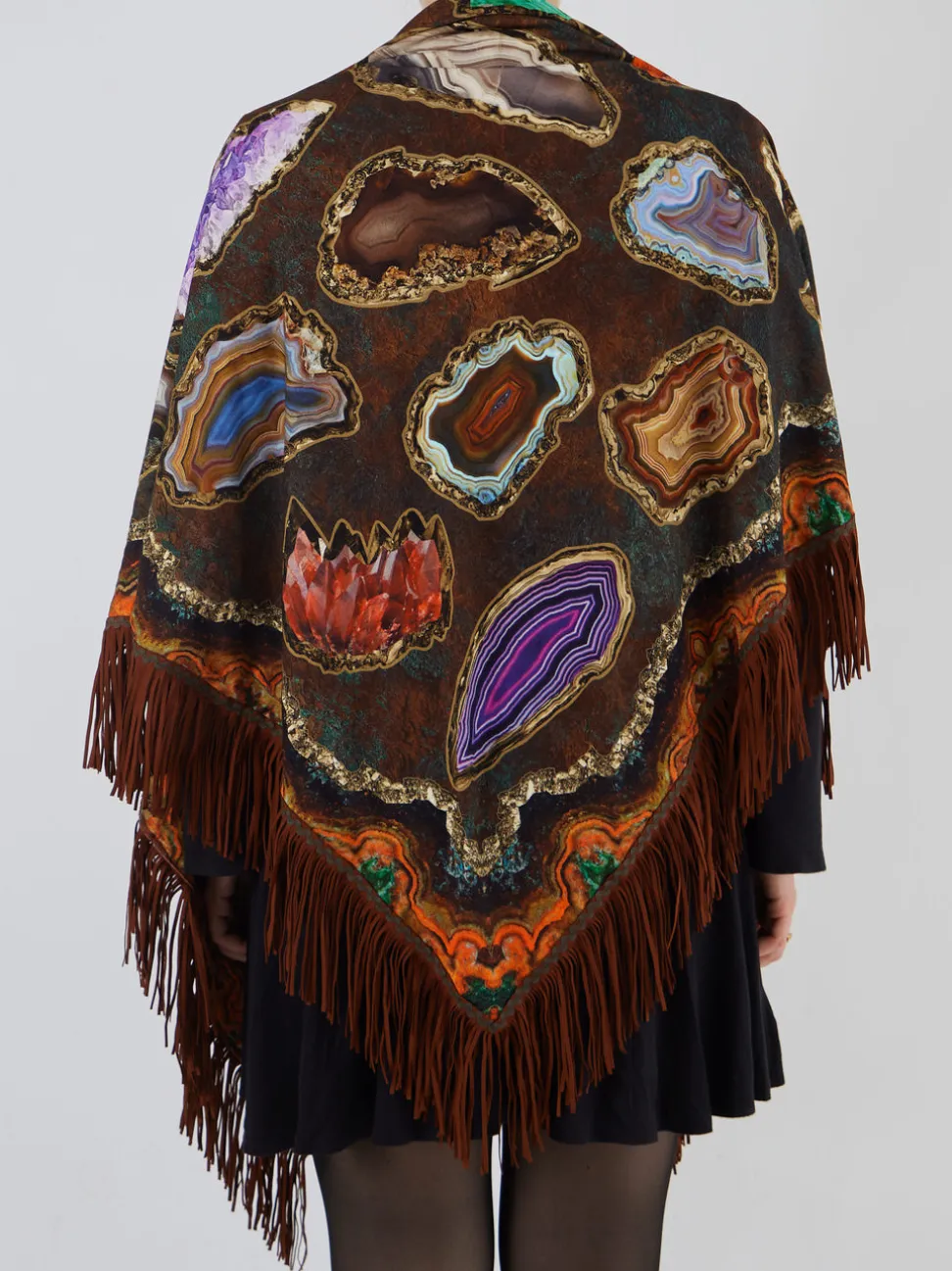 Katherina Loretta – Poncho aus Textil mit Kristallprint